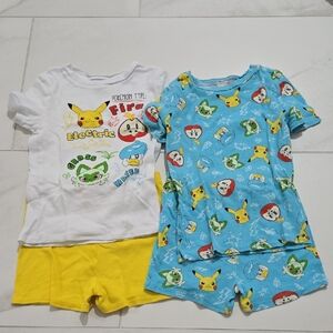 Pokemon Kids 4-Piece Pajamas White, Yellow & Blue